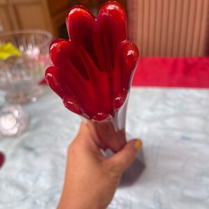 Vintage red  Swung Vase 14” glow